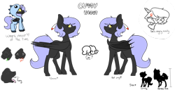 Size: 1024x523 | Tagged: safe, artist:ohhoneybee, oc, oc only, oc:cloudy night, bat pony, pony, reference sheet