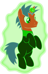 Size: 3000x4594 | Tagged: safe, artist:ruinedomega, oc, oc only, oc:motown warriano, pony, unicorn, floating, green lantern, horn ring, magic, ring, solo