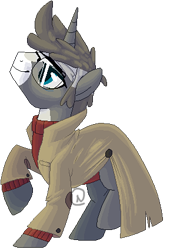 Size: 306x425 | Tagged: safe, artist:nazori, pony, unicorn, ford pines, gravity falls, ponified, solo