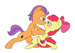 Size: 2000x1417 | Tagged: safe, artist:victoreach, apple bloom, tender taps, cutie mark, dancing, female, kissing, male, shipping, straight, tenderbloom, the cmc's cutie marks