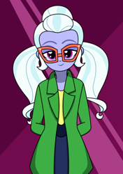 Size: 480x683 | Tagged: safe, artist:rosemile mulberry, sugarcoat, equestria girls, friendship games, clothes, female, glasses, looking at you, smiling, solo