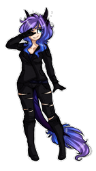 Size: 580x1030 | Tagged: safe, artist:tenebristayga, oc, oc only, oc:kariana, human, hybrid, clothes, humanized, simple background, solo, transparent background