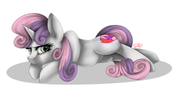 Size: 2570x1440 | Tagged: safe, artist:lunathegamer163, sweetie belle, cutie mark, on side, solo, the cmc's cutie marks