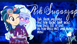 Size: 480x274 | Tagged: safe, artist:ambassad0r, artist:mlp_sugar_zap, indigo zap, sugarcoat, equestria girls, friendship games, ask, cute, female, lesbian, love, shadow five, shipping, sugarzap, tumblr