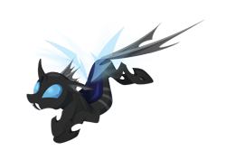 Size: 1599x1131 | Tagged: safe, artist:hexfloog, oc, oc only, oc:pronotum, changeling, changeling oc, simple background, solo, transparent background