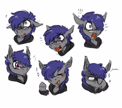 Size: 3400x3000 | Tagged: safe, artist:charly-meow, oc, oc only, oc:dusk rhine, bat pony, pony, clothes, cute, floppy ears, glasses, hoodie, scared, solo, surprised