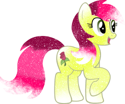 Size: 900x748 | Tagged: safe, artist:digiradiance, artist:thejourneysend, roseluck, galaxy, open mouth, raised hoof, simple background, solo, transparent background, vector