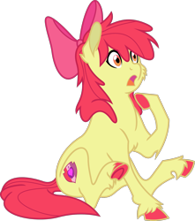 Size: 1767x2003 | Tagged: safe, artist:saturnstar14, apple bloom, cutie mark, open mouth, red hair, red tail, simple background, solo, the cmc's cutie marks, transparent background, underhoof, unshorn fetlocks