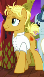 Size: 478x837 | Tagged: safe, screencap, gourmand ramsay, polo play, pony, unicorn, spice up your life, background pony, cameo, gordon ramsay, las pegasus resident, male, name suggestion in the comments, ponified, solo focus, stallion