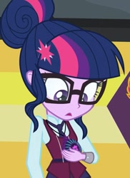 Size: 465x640 | Tagged: safe, screencap, sci-twi, twilight sparkle, equestria girls, glasses, magic capture device, solo