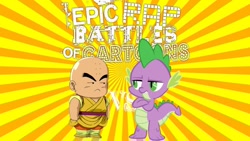 Size: 1024x576 | Tagged: safe, spike, dragon, dragon ball, dragon ball z, epic rap battles of history, krillin