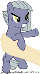 Size: 656x1218 | Tagged: safe, artist:justisanimation, limestone pie, human, pony, cute, hand, holding a pony, justis holds a pony, limabetes, limetsun pie, simple background, solo, transparent background, tsundere