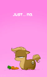 Size: 597x986 | Tagged: safe, artist:jollyjack, oc, carrot, food, ponified, unamused