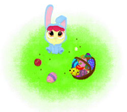 Size: 3048x2686 | Tagged: safe, artist:lpslover482, apple bloom, adorabloom, bunny bloom, bunny costume, clothes, cute, easter, easter egg, solo