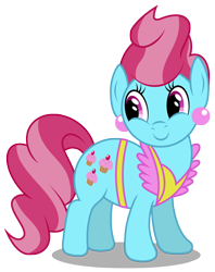 Size: 2374x3000 | Tagged: safe, artist:brony-works, cup cake, earth pony, pony, apron, clothes, cute, cute cake, ear piercing, earring, high res, jewelry, piercing, simple background, smiling, solo, standing, transparent background, vector