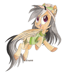 Size: 1377x1512 | Tagged: safe, artist:raiwee, derpibooru import, daring do, ear fluff, simple background, solo, traditional art, transparent background