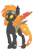 Size: 640x960 | Tagged: safe, artist:divergentassailant, artist:ponyponyena, derpibooru import, oc, oc only, oc:fallenleaf, changeling, 2018 community collab, derpibooru community collaboration, fangs, goggles, orange changeling, scar, simple background, solo, transparent background