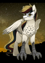 Size: 561x781 | Tagged: safe, artist:mr-tiaa, oc, oc only, oc:silent flight, hippogriff, mask