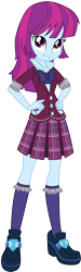 Size: 966x3236 | Tagged: safe, artist:cloudyglow, derpibooru import, mystery mint, equestria girls, clothes, crystal prep academy uniform, school uniform, simple background, solo, transparent background