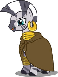 Size: 596x787 | Tagged: safe, artist:peremarquette1225, derpibooru import, zecora, zebra, clothes, robe, simple background, solo, transparent background, vector