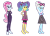 Size: 829x603 | Tagged: safe, artist:kimmyfinster2476pro, derpibooru import, photo finish, pixel pizazz, violet blurr, equestria girls, the snapshots