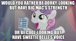 Size: 800x437 | Tagged: safe, derpibooru import, edit, edited screencap, screencap, sweetie belle, bloom and gloom, exploitable meme, image macro, meme, pick one, solo, text, would you rather sweetie belle