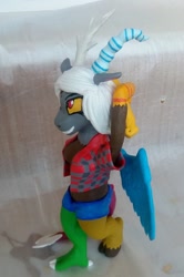 Size: 728x1098 | Tagged: safe, artist:glazkom, derpibooru import, discord, eris, anthro, clay figure, rule 63