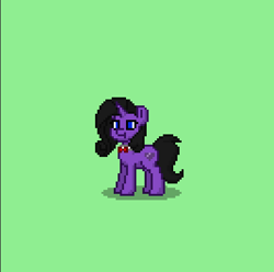 Size: 400x397 | Tagged: safe, derpibooru import, oc, oc only, oc:umbra amethyst, pony, unicorn, :t, pixel art, ponified, pony town, solo