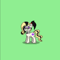 Size: 399x399 | Tagged: safe, derpibooru import, oc, oc only, oc:mally, :t, glasses, non-mlp oc, pixel art, ponified, pony town, ponytail, solo