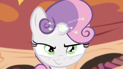 Size: 1280x720 | Tagged: safe, derpibooru import, screencap, sweetie belle, pony, twilight time, sweetie belle's magic brings a great big smile