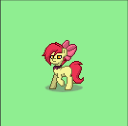 Size: 402x399 | Tagged: safe, derpibooru import, apple bloom, oc, oc:apple spritzer, alternate universe, blank flank, pixel art, pony town, solo, ultimare universe