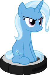 Size: 1183x1757 | Tagged: safe, artist:badumsquish, derpibooru exclusive, trixie, pony, unicorn, behaving like a cat, female, glare, riding, roomba, simple background, sitting, smiling, smirk, solo, transparent background