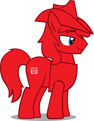 Size: 3702x4739 | Tagged: source needed, safe, artist:themultibrony21, derpibooru import, autobot, crossover, ironhide, ponified, red, solo, transformers