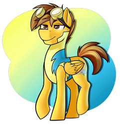 Size: 2800x2900 | Tagged: safe, artist:rubywave32, derpibooru import, oc, oc only, oc:compylight, pegasus, pony, goggles, solo, wonderbolt trainee uniform