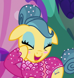 Size: 515x545 | Tagged: safe, derpibooru import, screencap, trapeze star, pony, viva las pegasus, blushing, cropped, cute, floppy ears