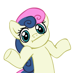 Size: 945x945 | Tagged: safe, artist:moongazeponies, derpibooru import, bon bon, sweetie drops, :i, looking at you, shrug, shrugpony, solo