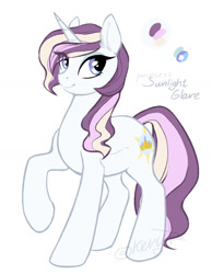 Size: 1213x1565 | Tagged: safe, artist:kerydarling, derpibooru import, oc, oc only, oc:sunlight glare, offspring, parent:prince blueblood, parent:twilight sparkle, parents:twiblood, solo