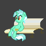 Size: 95x95 | Tagged: safe, artist:urimas, derpibooru import, lyra heartstrings, bench, pixel art, sitting, solo