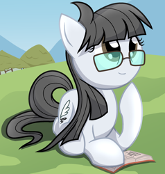 Size: 2000x2100 | Tagged: safe, artist:geraritydevillefort, derpibooru import, oc, oc only, pegasus, pony, book, glasses, solo