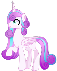 Size: 2900x3650 | Tagged: safe, artist:emera33, derpibooru import, princess flurry heart, older, raised hoof, solo