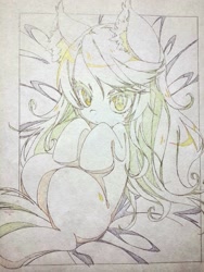 Size: 3096x4128 | Tagged: safe, artist:ogebo-go, derpibooru import, oc, oc only, anime, cute, pencil drawing, photography, traditional art, unnamed oc