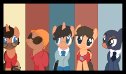 Size: 1024x600 | Tagged: safe, derpibooru import, blue, engineer, medic, ponified, red, scout, sniper, spy, team fortress 2