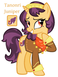 Size: 400x529 | Tagged: safe, artist:monkfishyadopts, derpibooru import, oc, oc only, oc:tanonri juniper, unicorn, adoptable, beauty mark, female, mare, offspring, parent:braeburn, parent:saffron masala, parents:braesala, simple background, solo, transparent background