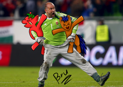 Size: 7016x4961 | Tagged: safe, artist:bruainan, derpibooru import, oc, human, pony, absurd resolution, euro 2016, football, gábor király, holding a pony, hungary, irl, irl human, photo, uefa euro