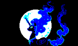 Size: 360x212 | Tagged: safe, artist:regnsloja, derpibooru import, nightmare moon, moon, pixel art, solo