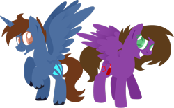 Size: 1600x999 | Tagged: safe, artist:frozenstar37615, derpibooru import, oc, oc only, oc:befish, oc:headlong flight, art trade, lineless