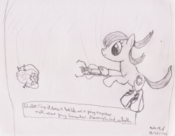 Size: 2000x1552 | Tagged: safe, artist:pigeon2qwerty4u, derpibooru import, chell, crossover, falling, glados, monochrome, newbie artist training grounds, ponified, portal (valve), portal 2, traditional art