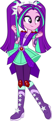 Size: 3165x7360 | Tagged: safe, artist:mixiepie, artist:pink1ejack, edit, aria blaze, equestria girls, legend of everfree, rainbow rocks, absurd resolution, alternate universe, boots, clothes, crystal guardian, eyeshadow, high heel boots, makeup, pendant, ponied up, pony ears, purple, raised leg, simple background, smiling, solo, sparkles, super ponied up, transparent background, vector, vector edit