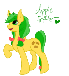 Size: 719x793 | Tagged: safe, artist:mossstar8backup, derpibooru import, apple fritter, apple family member, heart, simple background, solo, text, transparent background