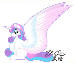 Size: 1024x868 | Tagged: safe, artist:dark-x-light, derpibooru import, princess flurry heart, impossibly large wings, older, simple background, sitting, solo, spread wings, transparent background